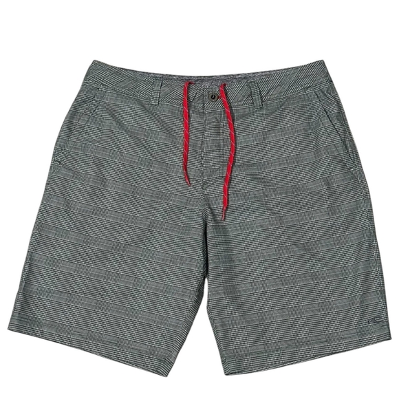 O’Neill Men’s Hybrid Shorts Green Plaid Drawstring 38in - Picture 1 of 7